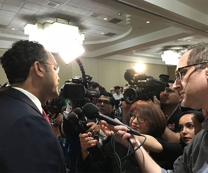 Will Hurd is giving an interview on his third term Congress