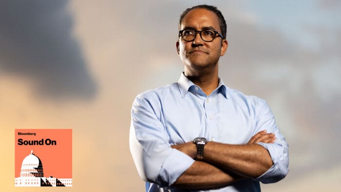 Will Hurd arms crossed with Bloomberg Sound On logo
