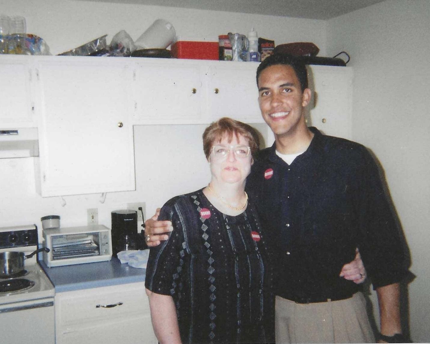 Photo: My mom and I the night I won my first election at Texas A&M University.