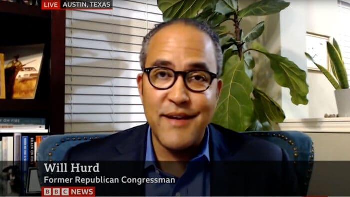 Will Hurd smiling while doing an interview with BBC
