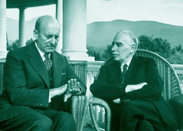 Photo: Treasury Secretary Henry Morgenthau Jr. and John Maynard Keynes in Bretton Woods, New Hampshire - Alfred Eisenstaedt, Time & Life Pictures (July 1944)